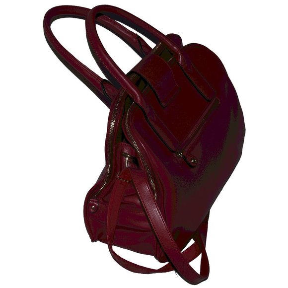 Holiday Group Inc - David Jones Vegan Patent Leather Red Handbag - Picture 8 of 13